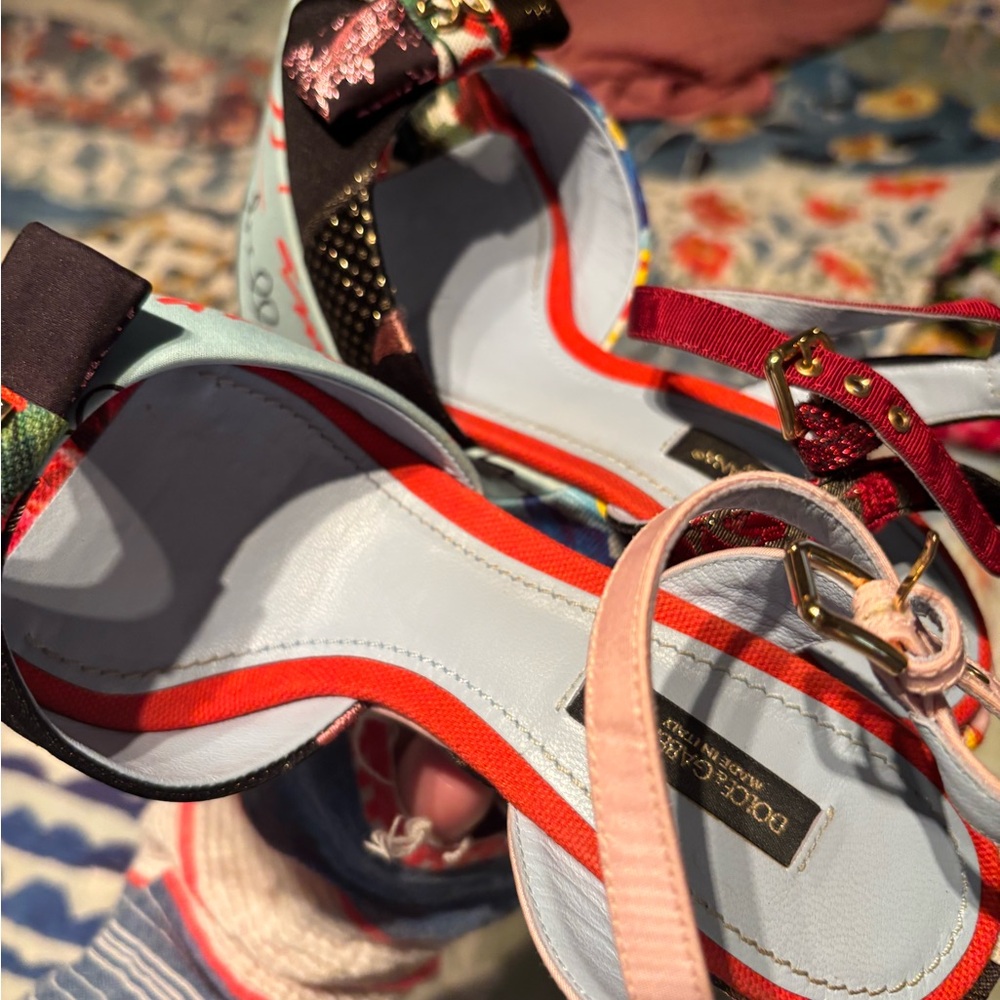 Dolce & Gabbana Patchwork Floral Platform Heels 36 - Picture 11 of 17